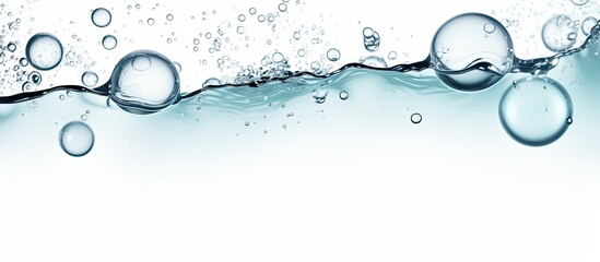 Poster - bubbles of water and air floating against a backdrop of pure white