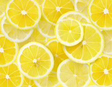 Lemon Citrus Slices Bold Yellow Texture Summer Background