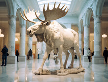 A Marble Statue Of A Moose