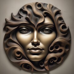 Wall Mural - face art .  3D renderingbeautiful face .  3D rendering .