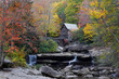 Fall color surrounding Glade Creek Grist Mill in Babcock State Park