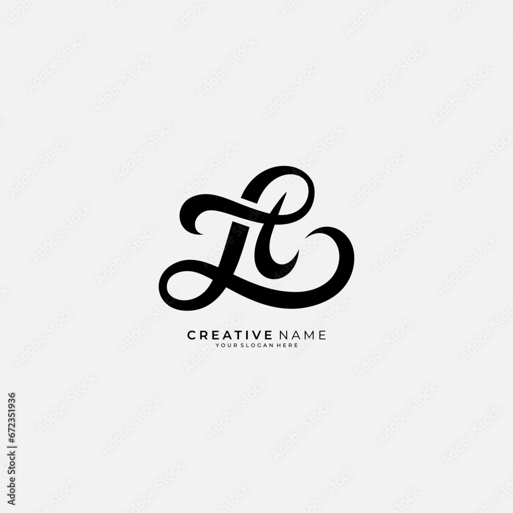 T, L, TL handwriting logo of initial signature Stock Vector | Adobe Stock