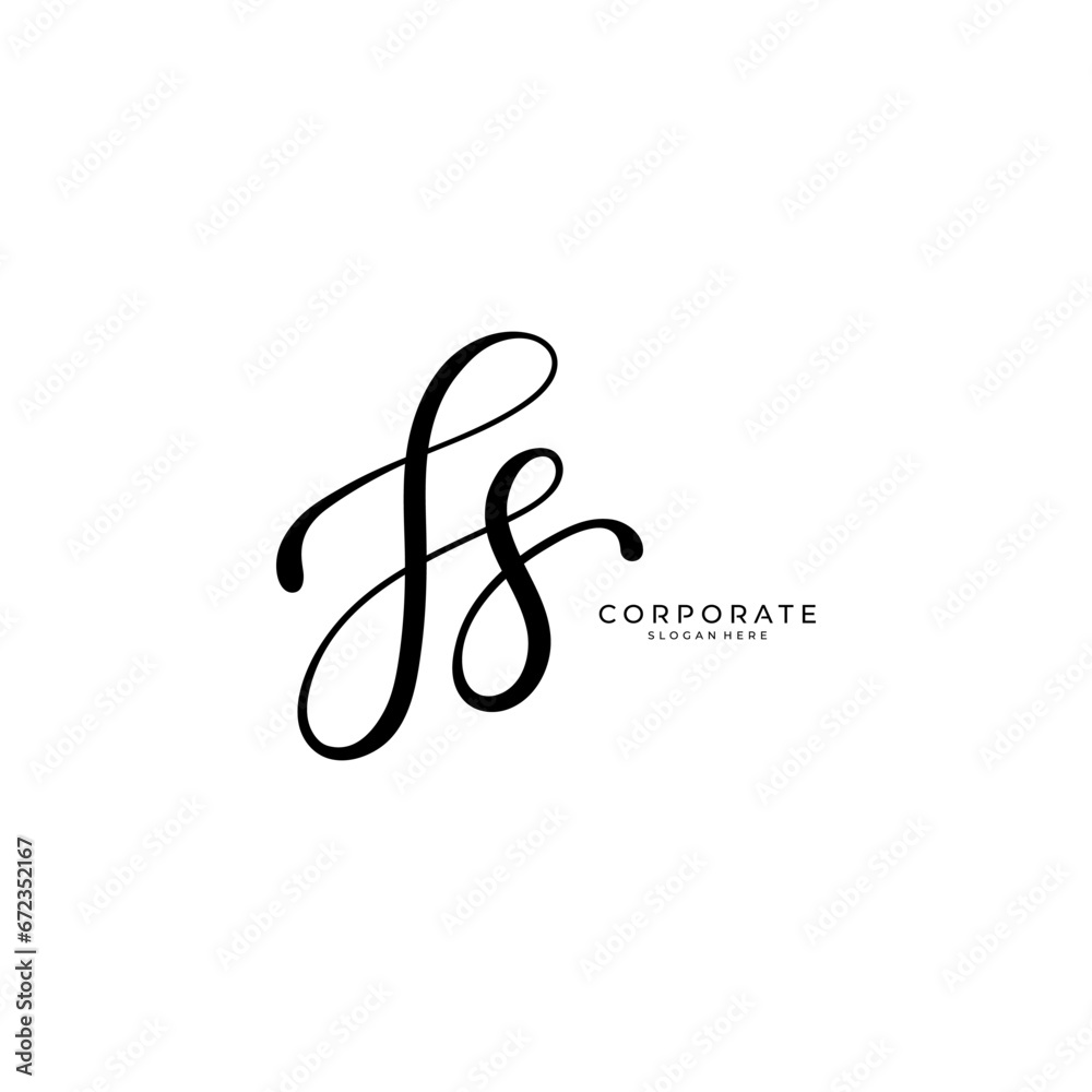 Handwritten SS letter logo. Simple signature vector Stock Vector ...