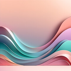 Wall Mural - Abstract pastel background with waves
