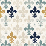 Seamless vintage pattern with fleur de lis