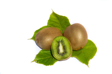 Wall Mural - Kiwi isolated on white background.