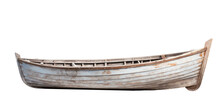 White Wooden Boat, Png File Of Isolated Cutout Object On Transparent Background