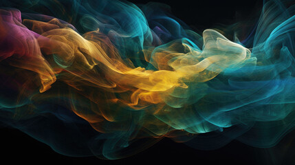 Poster - Colorful smoke on a black background.