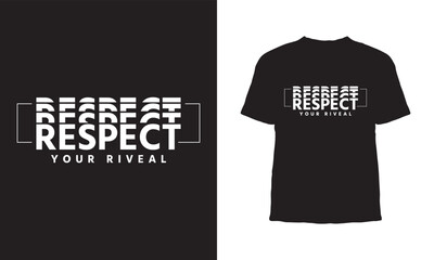 Canvas Print - Modern Repeated Text Respect T-Shirt