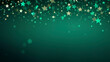 Green New Year background of stars with copy space in stunning composition. Illustration of twinkling stars on green end of year festivity celebration background.