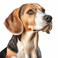 AI generated illustration of a Beagle isolated on white background