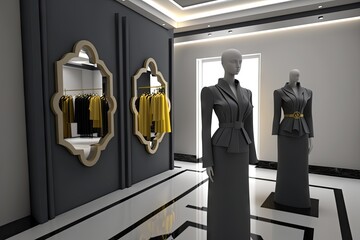 Wall Mural - Luxury fashion showroom with mannequins