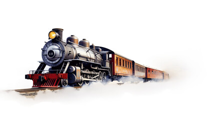 Wall Mural - Vintage train on transparent background