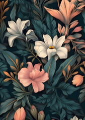 Wall Mural - Elegant floral background