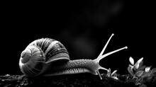 Black And White Walking Snail Beautiful Image Ai Generated Art