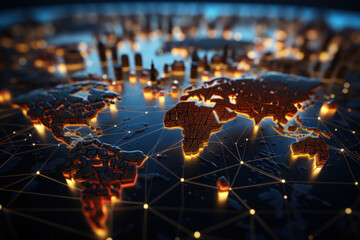 Aufkleber - a network of financial transactions connecting investors, banks, and businesses across the globe, re