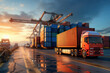 © Sebastian - A logistics and shipping company managing the movement of goods across continents, emphasizing the importance of logistics in global value chains. Generative Ai.