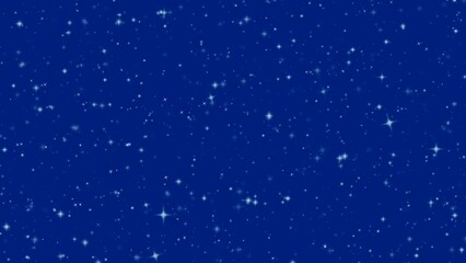 Poster - Illustration wallpaper of glitter stars glowing on blue background