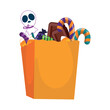 Colored halloween candies bag Happy halloween Vector