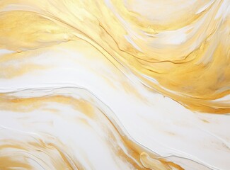 Sticker - white and gold painting, textured canvas created with ai