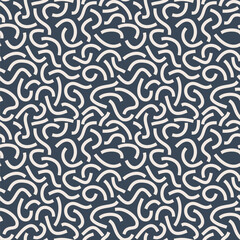 Poster - White curved lines isolated on white background. Bold Squiggles.