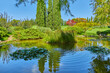 Romantic pond in the park garden sigurta, ( parco giardino sigurta ) near the village of valeggio on the mincio. Italy.
