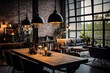 an industrial interior house setting