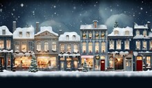 AI Generated Illustration Of A Festive Winter Holiday Scene Featuring A Quaint Christmas Village
