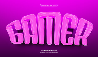 Gamer fully editable premium 3d vector text effect 