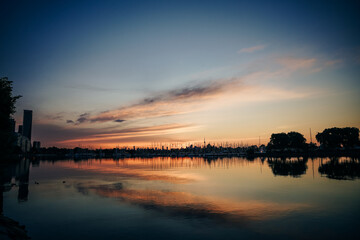 Wall Mural - Panoramic view of Toronto skyline at sunrise, Ontario, Canada