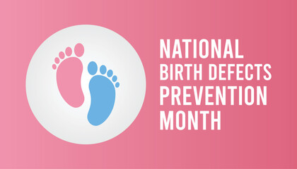 Vector illustration on the theme of National Birth Defects Prevention month observed each year during January.banner, Holiday, poster, card and background design.