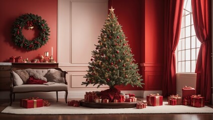 Wall Mural - Christmas Tree Decoration Background