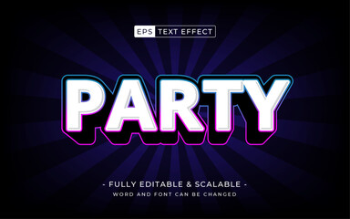 Poster - party 3d text effect and editable text, template 3d style