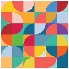 Poster - abstract background with geometric shapes. vector illustration. Eps 10. Abstract colorful geometric background with circles and squares. Vector Illustration  in retro style, 