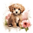 © Man888 - puppy with flowers