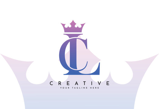 CL  initial logo letter C L with crown vector symbol