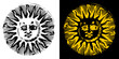 sun head with wings and borders, corners monogram frames calligraphic vector heraldic swirl free download  ornament design elements set vector illustration