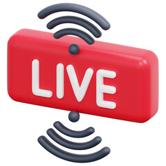 Poster - live streaming 3d render icon illustration