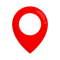 Poster - Red map pin icon. Location. Vector.
