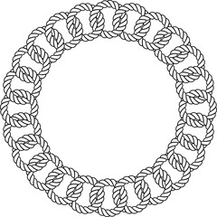 Sticker - outline circular ring rope frame