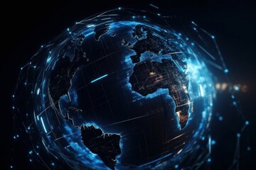 Wall Mural - Global network connection and data exchanges over the world. 3D rendering