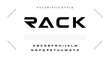 RACK Abstract minimal modern alphabet fonts. Typography minimalist urban digital fashion future creative logo font. vector illustration