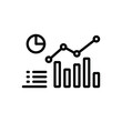 Black line icon for analysis 