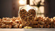 Wine bottle filled with wine corks, Glass of red wine with corks and corkscrew on a dark rustic background, Bottles of wine and glasses on table in cellar