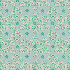 Wall Mural - Vector small vintage flower motif illustration seamless repeat pattern digital artwork