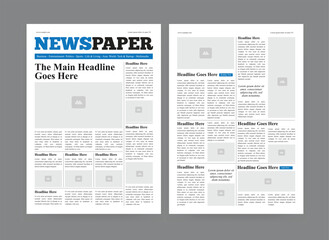 Wall Mural - Newspaper Layout Template 