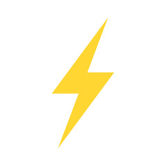 yellow lightning bolt charge isolated vector icon illustration