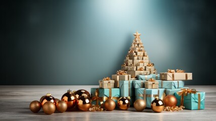 Canvas Print - Christmas tree made from gift packages