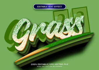 Poster - grass editable text effect 3d cartoon