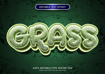 Poster - grass editable text effect 3d cartoon
